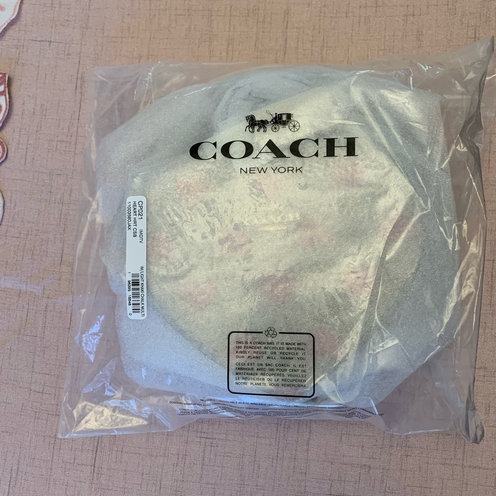 💕Coach Heart Crossbody CP021 Signature Canvas Pink Heart Print Valentines Day - Picture 13 of 13